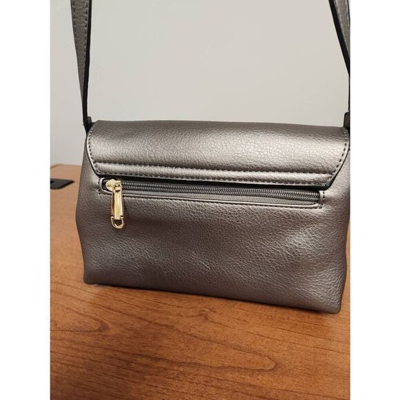 Kate Spade New York Satchel Zipper Fringe Shoulder Crossbody Silver/Grey Purse L - Picture 7 of 11
